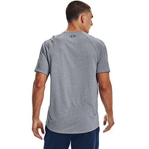Detalle 2 de Under Armour UA Tech 2.0 SS Tee para hombre (Steel Light Heather) – camiseta deportiva transpirable