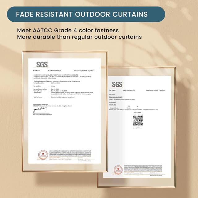 Detalle de PONY DANCE Outdoor-Vorhang wetterfest mit Ösen, 2er-Set (H 213 x B 132 cm), Grau