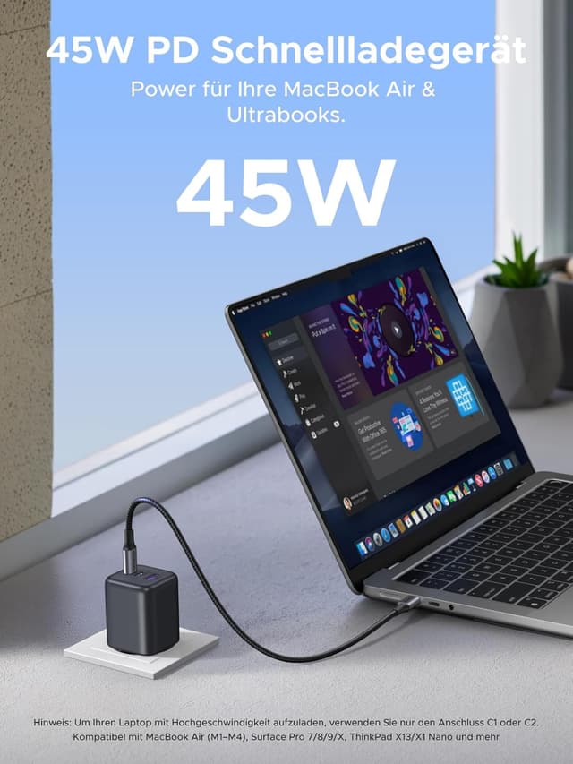 Thumbnail 6 de UGREEN 45W USB‑C Ladegerät 3‑Port PPS Schnellladegerät