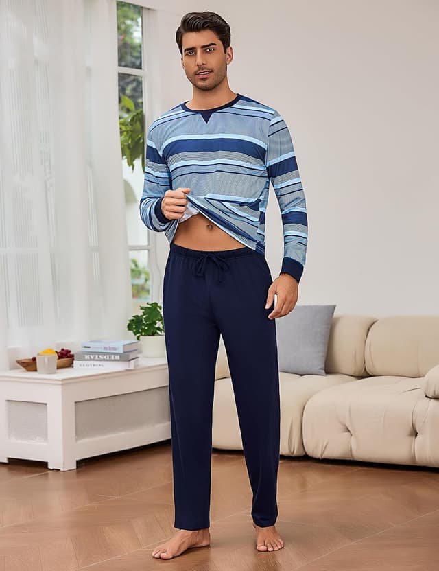 Thumbnail 1 de Bresdk Pigiama Uomo Invernale Cotone Lungo S-3XL