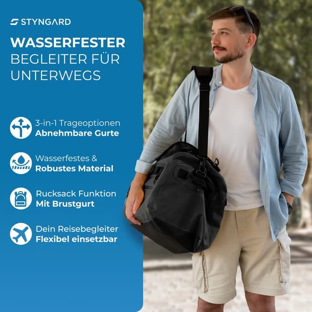 Thumbnail 6 de STYNGARD Modell Hamburg 60 l – wasserdichte Reisetasche mit Rucksackfunktion (3in1)