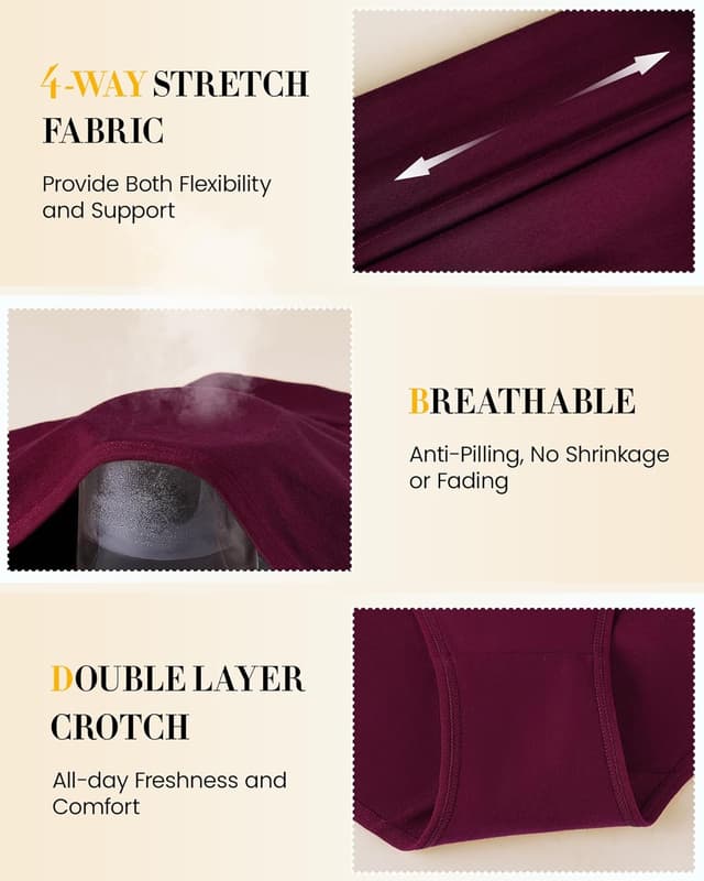 Detalle 2 de SIMIYA 5-pack cotton high-waisted full briefs for women