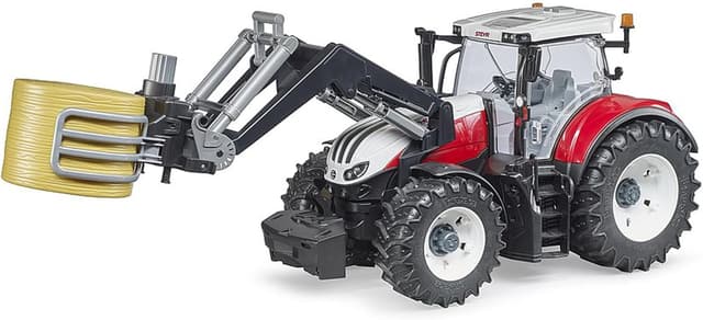 Detalle 1 de bruder 02332 Pinza per balle con 1 balla rotonda per trattori agricoli (accessorio per caricatore frontale)