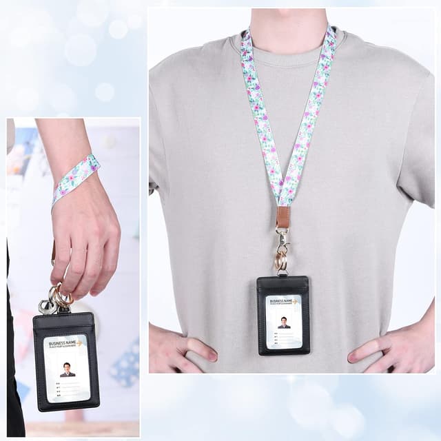 Detalle 1 de Vicloon Schlüsselband Set (Lanyard + Wristlet) mit Metallringen und beidseitigem Vollfarb-Druck