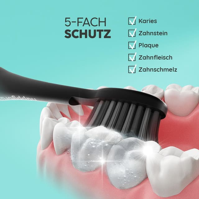 Detalle de happybrush SuperBlack Aktivkohle Zahnpaste