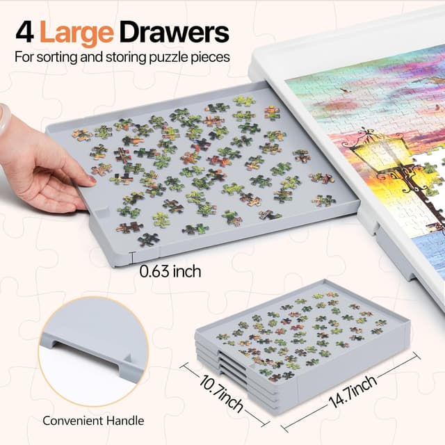 Thumbnail 6 de WELGEE 1500-Piece Tilting Rotating Puzzle Board 35x27