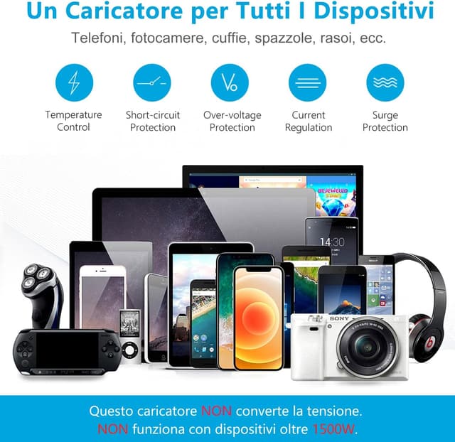 Thumbnail 6 de Amoner Adattatore da Viaggio universale 180 paesi, 2 porte USB 🔌