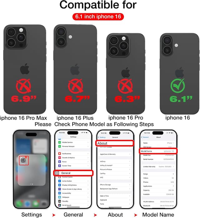 Detalle de KSELF Leather Case for iPhone 16 (6.1-inch) with Built-In Invisible Kickstand — Blue, Slim Shockproof Cover