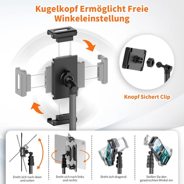 Detalle 2 de XXZU 182CM Tablet Halterung 360° Drehbar