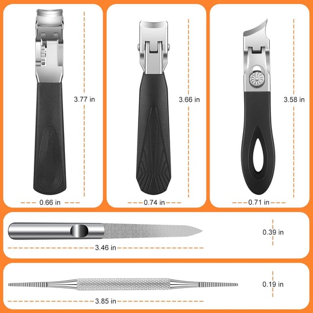 Detalle de 5-teiliges Nagelknipser-Set für dicke Zehennägel – Ultra Wide Jaw & lange Grifföffnung