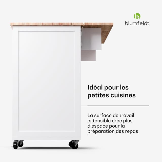 Detalle 2 de Blumfeldt Chariot de Cuisine – Desserte à Roulettes