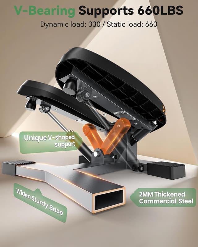 Detalle 2 de Sportsroyals Exercise Stair Stepper für Zuhause – Up-Down Swing Stepper mit Power Ropes for Bein/Arm/Butt Training, Home Office Fitness Exercise
Sportsroyals Exercise Stair Stepper für Zuhause – Up-…