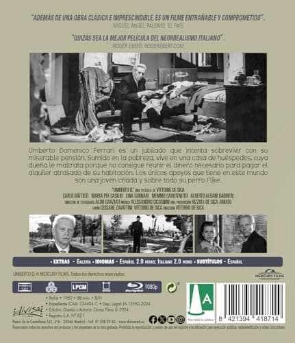 Detalle 2 de Umberto D. (1952) Vittorio De Sica — Blu-ray 📀