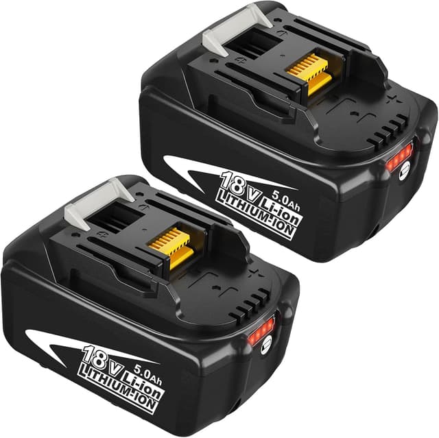 Detalle de Lot 2 batteries 18V 5,0 Ah Li-ion avec indicateur LED pour Makita (type BL1850 / BL1860 / BL1845 / BL1830) – Rechange Goodexo
