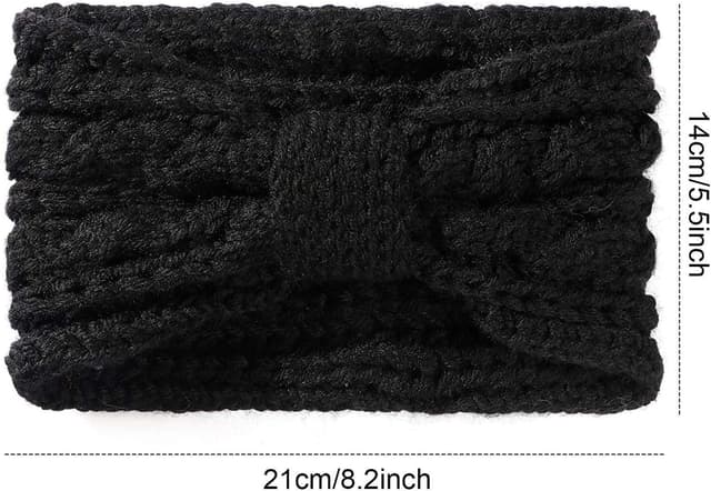 Detalle 2 de DRESHOW Stirnbänder Damen Winter-Set (4 Stück) aus 100% Acrylwolle mit Turban-Style