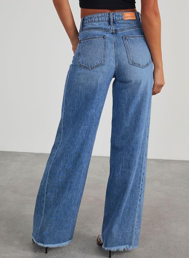 Detalle 2 de Sidefeel Zimbaplatinum High-Waist Wide-Leg Jeans for Women
