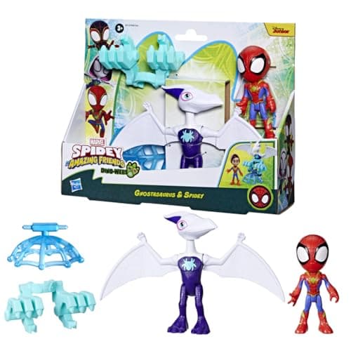 Detalle de SPIDEY AND HIS AMAZING FRIENDS Dino-Webs Figuras Spider-Man y Ghostasaurus