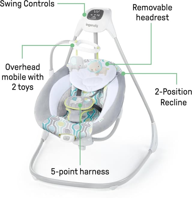 Thumbnail 5 de Ingenuity Everston Babyschaukel bis 9 kg 👶