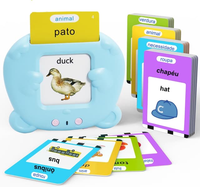 Detalle de MAYAPHILOS 224 Words Portuguese & English Talking Flash Cards for Toddlers