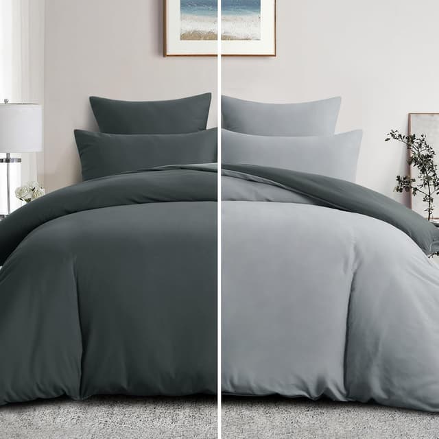 Detalle 1 de Aisbo Bettwäsche 135x200 4tlg Anthrazit Grau