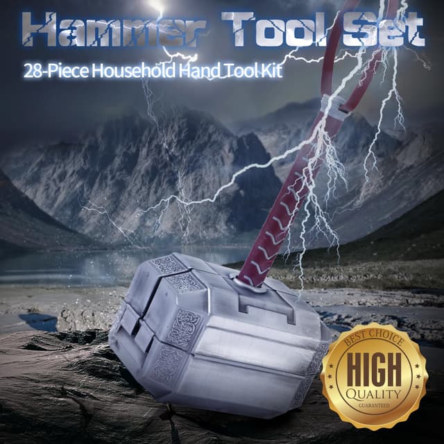 Thumbnail 3 de TOKKOT Boîte à outils avec marteau de Thor – pour bricolage 🛠