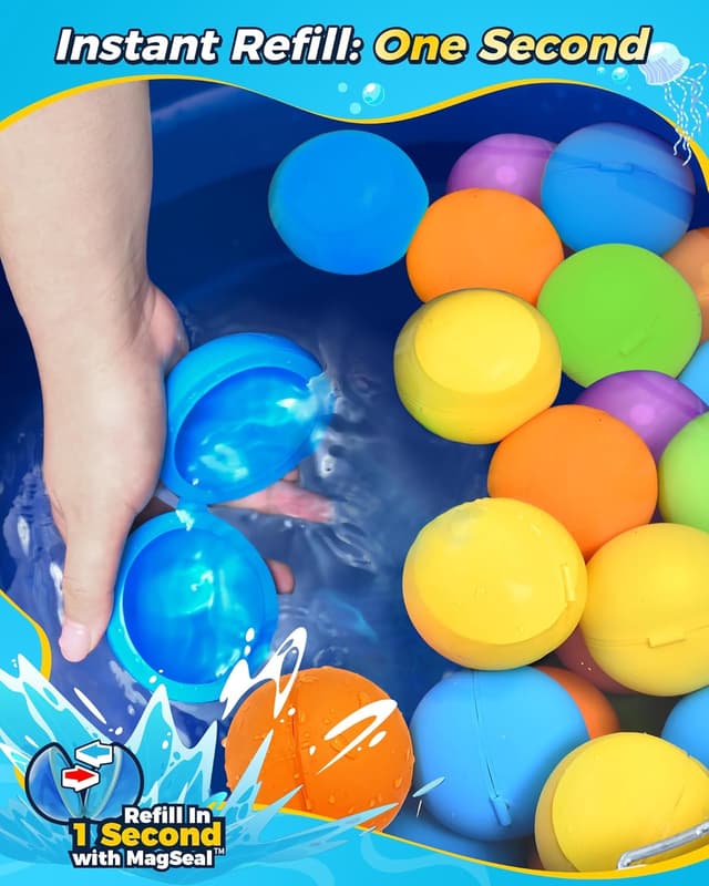 Detalle 1 de Reusable Water Balloons 12PCS - 1000+ Uses