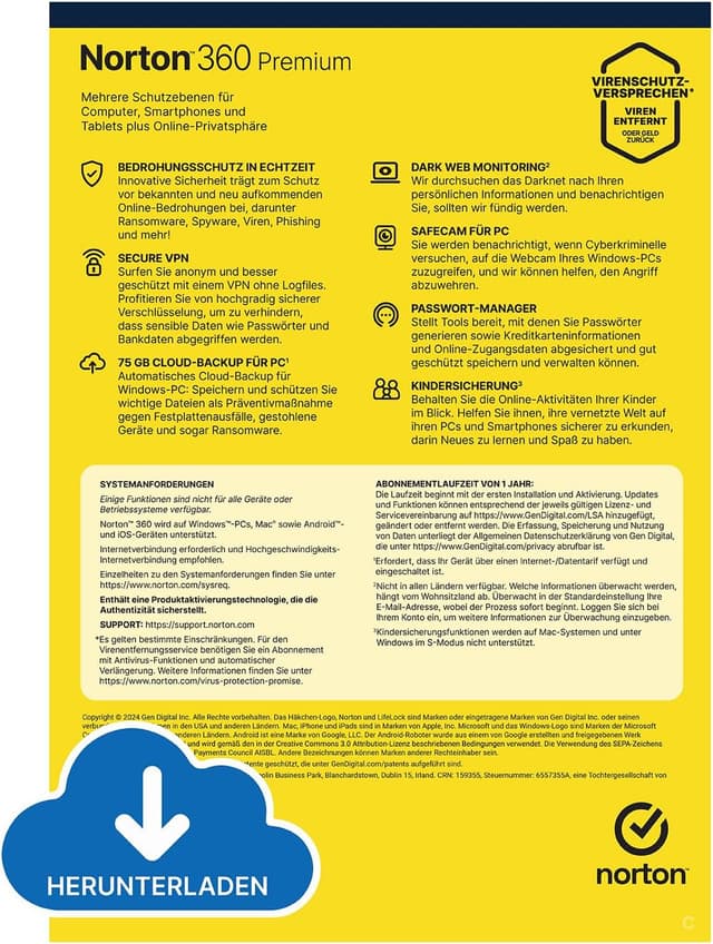 Thumbnail 1 de Norton 360 Premium 10 Geräte, 1 Jahr
