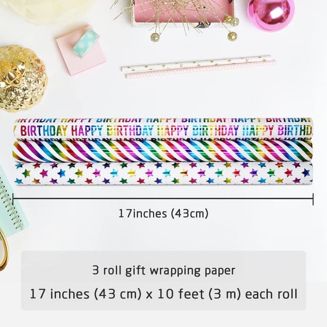 Thumbnail 2 de DOJoykey Gift Wrapping Paper Roll 17in