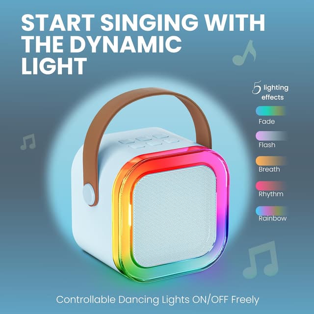 Thumbnail 6 de Ankuka Karaoke Infantil Bluetooth con 2 Micrófonos y Luces 🎤