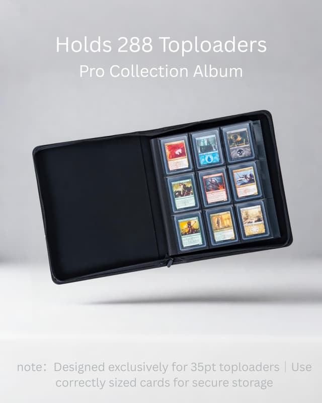 Detalle de KUOOKING Top Loader Binder (Blue) for 3" x 4" Rigid Holders — 9-Pocket Set for 288+ Top Loaders