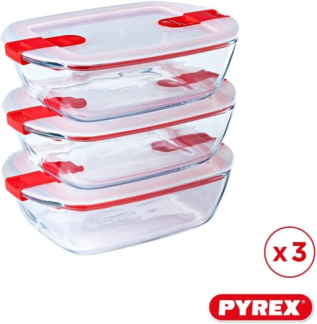 Detalle 2 de Pyrex Cook & Heat, 3 boîtes 1,1L ⚙