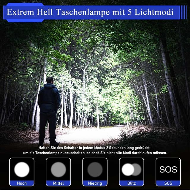 Detalle de JAY-PARK Taschenlampe LED 500000 Lumen