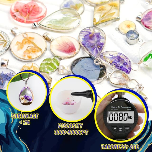 Detalle de UV Harz 100g – Upgrade UV Resin kristallklar, geruchsarm, für DIY, Schmuck, Gießen & Beschichten