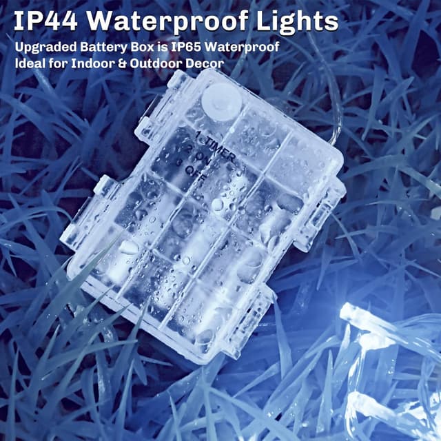 Detalle 2 de Gcstnn Battery Fairy Lights (3m, 30 LED) with Timer and IP65 Waterproof Box – Cool White