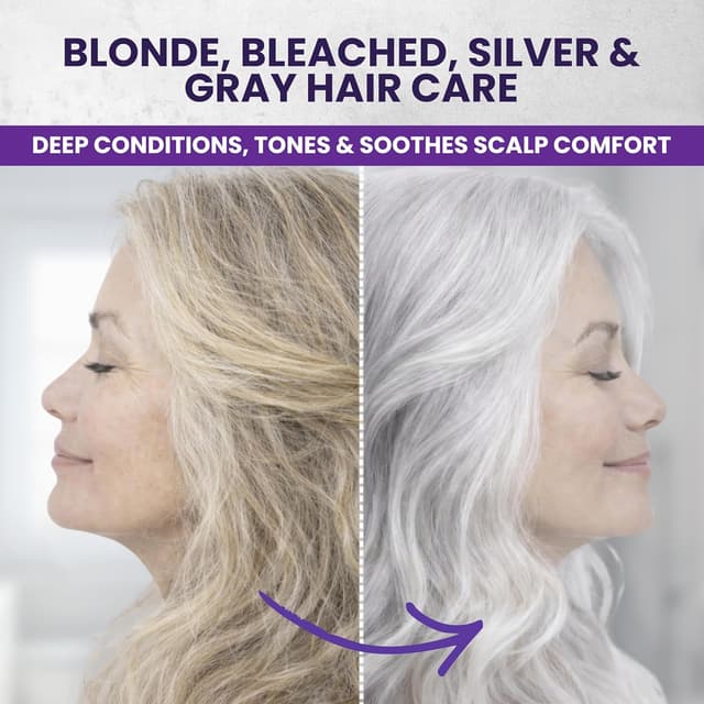 Detalle de KESMEDIK Tea Tree Purple Hair Mask Toner with Argan Oil for Blonde, White, Gray & Silver Hair