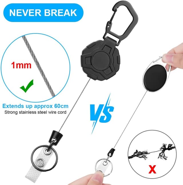 Thumbnail 2 de Vicloon Portachiavi Retrattile 60 cm Nero