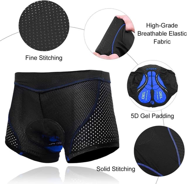 Detalle 2 de X-TIGER Boxer da ciclismo da uomo con imbottitura 5D e gel, traspirante