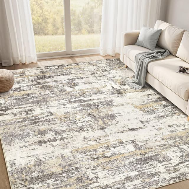 Thumbnail 3 de 8x10 Washable Abstract Area Rug