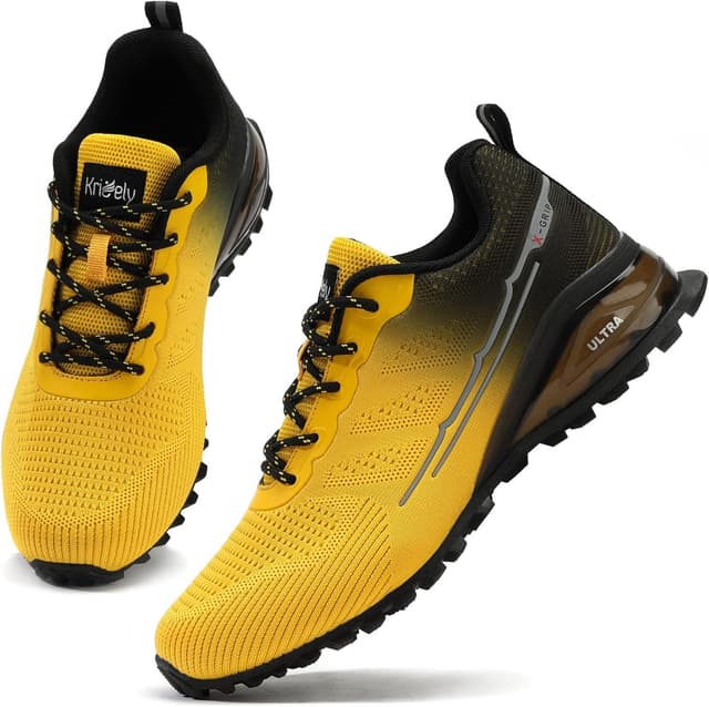 Detalle de Kricely Men’s Trail Running Shoes: Lightweight, Breathable Mesh Sneakers for Hiking, Training, and Daily Wear