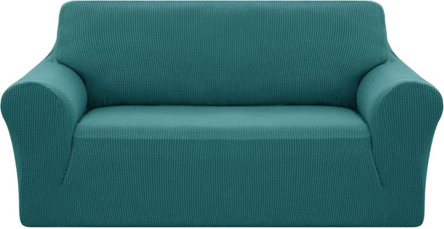 Detalle de Deconovo Copridivano 2 posti elastico con fodera protettiva e braccioli (universale) in tessuto jacquard