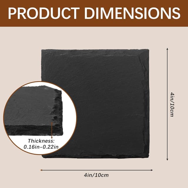Detalle 2 de DASSNANE 60 PCS Slate Coasters