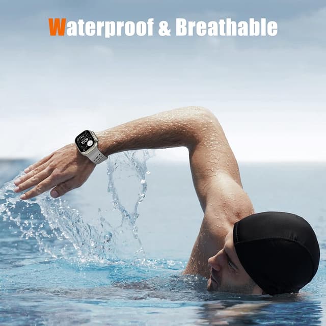 Detalle 2 de Tasikar Clip Magnetic Straps for Apple Watch – Grey-Black silicone waterproof breathable band (fits 42–49mm)