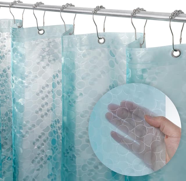 Detalle 2 de LiBa Waterproof PEVA Shower Curtain 72x72 White