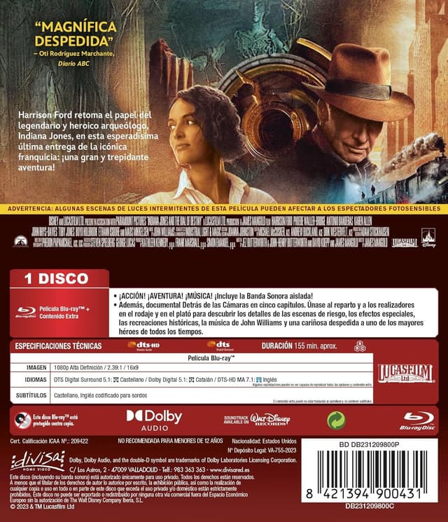 Detalle 2 de Indiana Jones y El Dial Del Destino Blu-ray HV
