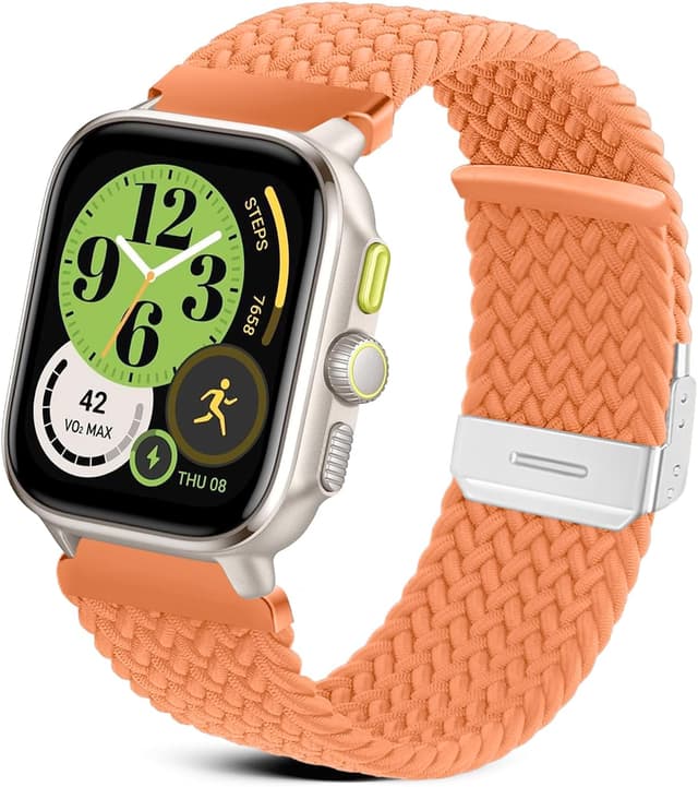 Detalle de RoYiio Nylon-Armband (20 mm) für Amazfit Active 2 Square/Active 2 & weitere Modelle – Würzige Orange