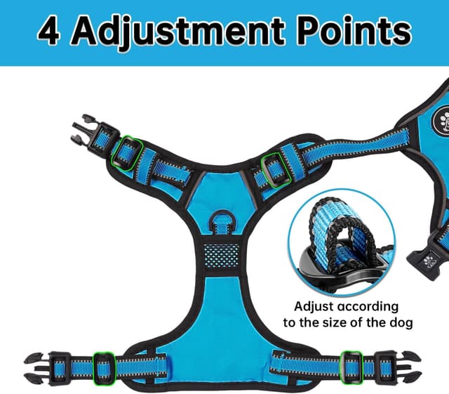 Thumbnail 2 de NESTROAD Blue Anti Pull Dog Harness with Lead, M