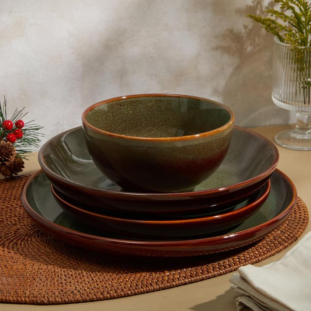 Thumbnail 6 de Pokini 16-Piece Dinnerware Set Sage Green