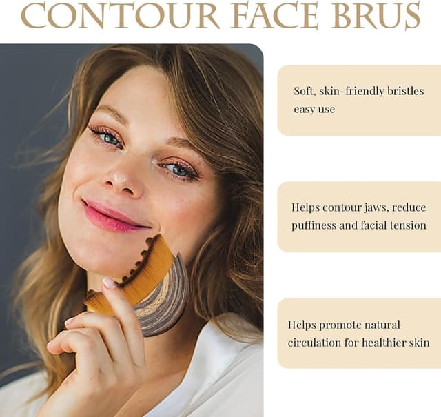 Detalle de Lymphatic Drainage & Contour Face Brush for chin and jawline dry brushing (1pc)