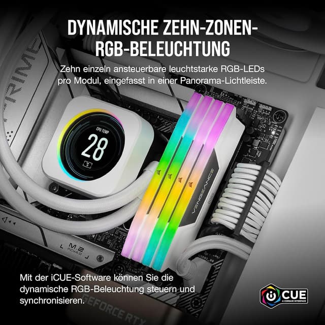 Detalle 2 de Corsair Vengeance RGB DDR5 32 GB 6000 MHz