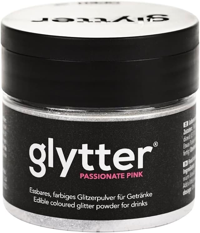 Detalle 1 de Glytter Glitzerpulver für Getränke in Pink – essbares Glitzerpuder für Drinks & Flüssigkeiten
